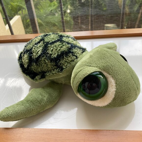 Vintage Aurora Green Sea Turtle Plush Stuffed Animal Plush Big Eyes Cute 10" - Picture 4 of 12